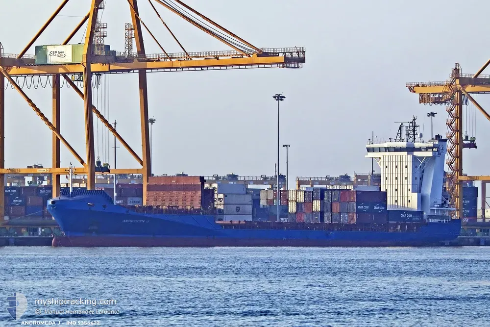andromeda j (Container Ship) - IMO 9355422, MMSI 209850000, Call Sign 5BKR3 under the flag of Cyprus