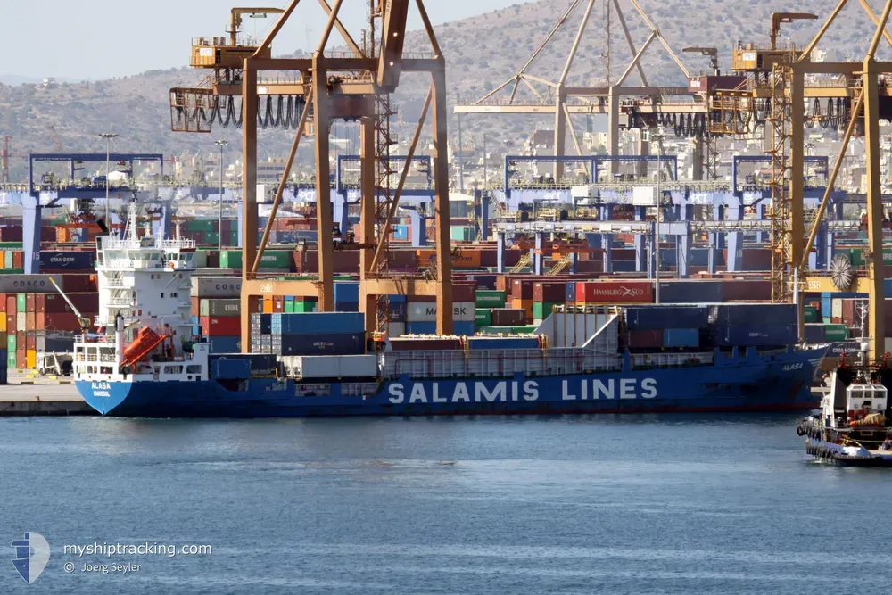 alasa (Container Ship) - IMO 9162681, MMSI 210001000, Call Sign C4RW2 under the flag of Cyprus