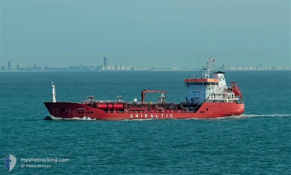 azuryth (Chemical/Oil Products Tanker) - IMO 9431020, MMSI 212228000, Call Sign 5BCA4 under the flag of Cyprus
