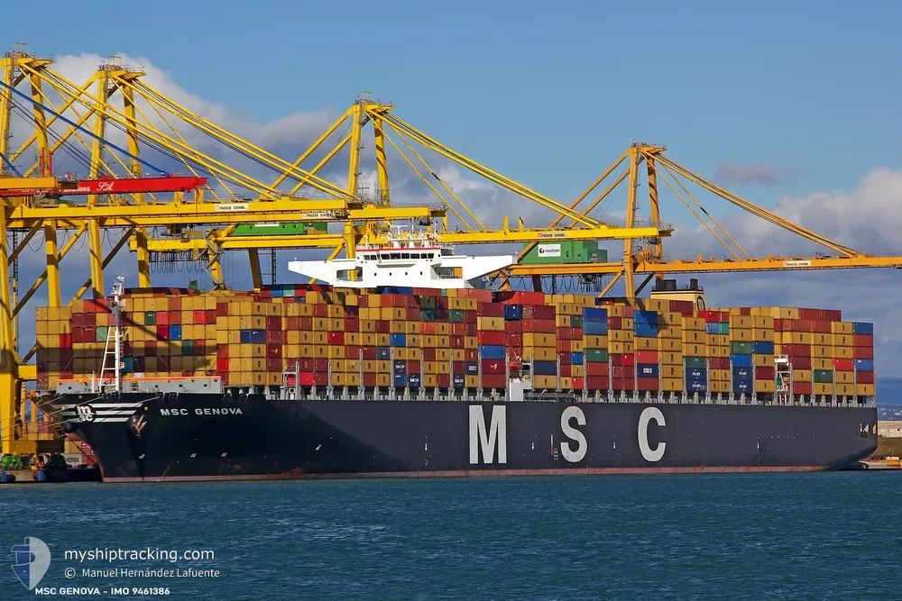 msc genova (Container Ship) - IMO 9461386, MMSI 218819000, Call Sign DIDK2 under the flag of Germany
