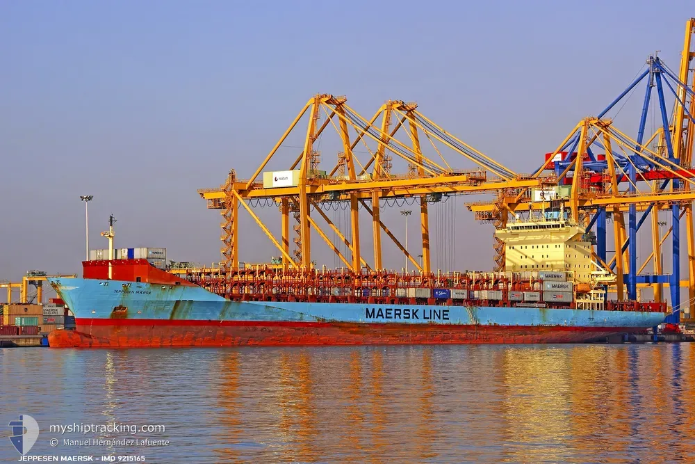 jeppesen maersk (Container Ship) - IMO 9215165, MMSI 219953000, Call Sign OWTW2 under the flag of Denmark