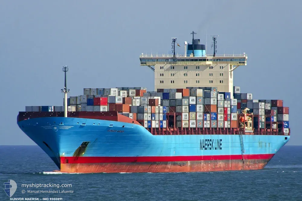 gunvor maersk (Container Ship) - IMO 9302891, MMSI 220413000, Call Sign OYGC2 under the flag of Denmark