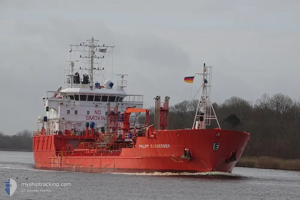 philipp essberger (Chemical/Oil Products Tanker) - IMO 9191163, MMSI 255714000, Call Sign CQSJ under the flag of Madeira