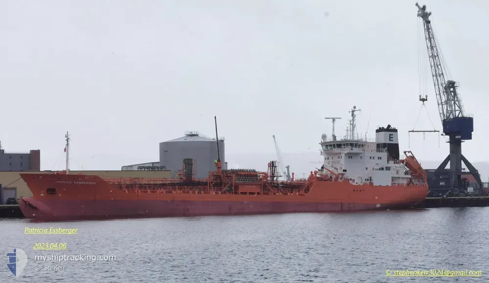 patricia essberger (Chemical/Oil Products Tanker) - IMO 9212486, MMSI 255805754, Call Sign CQCD under the flag of Madeira