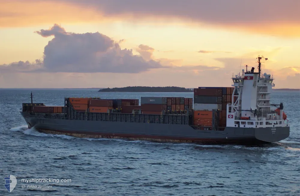anina (Container Ship) - IMO 9354351, MMSI 255805899, Call Sign CQYU under the flag of Madeira