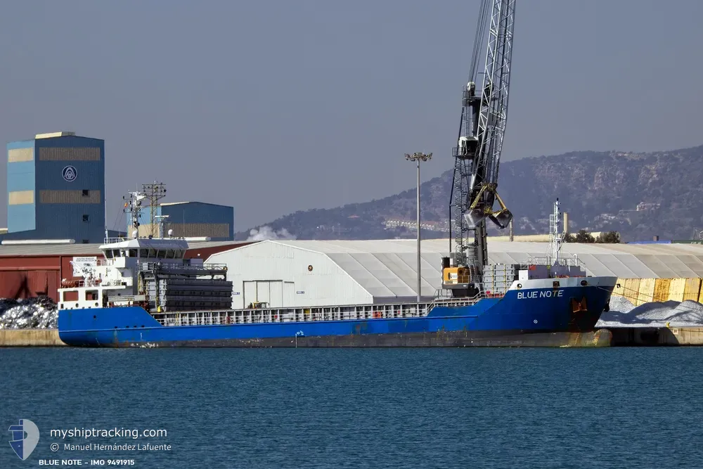 blue note (General Cargo Ship) - IMO 9491915, MMSI 305565000, Call Sign V2EU8 under the flag of Antigua & Barbuda