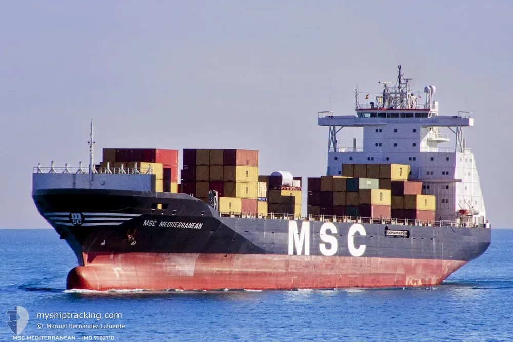 msc mediterranean (Container Ship) - IMO 9102710, MMSI 357444000, Call Sign H8JI under the flag of Panama
