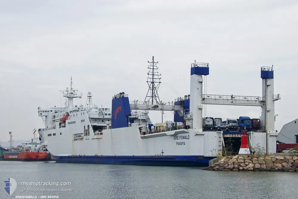 greifswald (Passenger/Ro-Ro Cargo Ship) - IMO 8311912, MMSI 370492000, Call Sign 3FEC8 under the flag of Panama