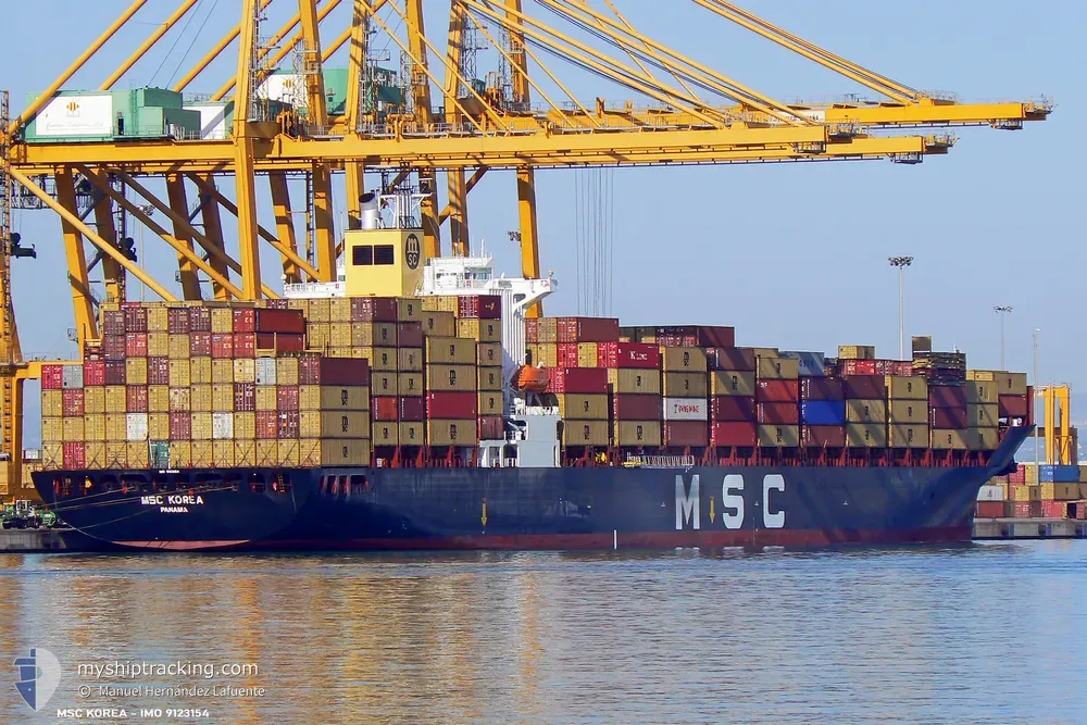 msc korea (Container Ship) - IMO 9123154, MMSI 371243000, Call Sign 3EBW3 under the flag of Panama