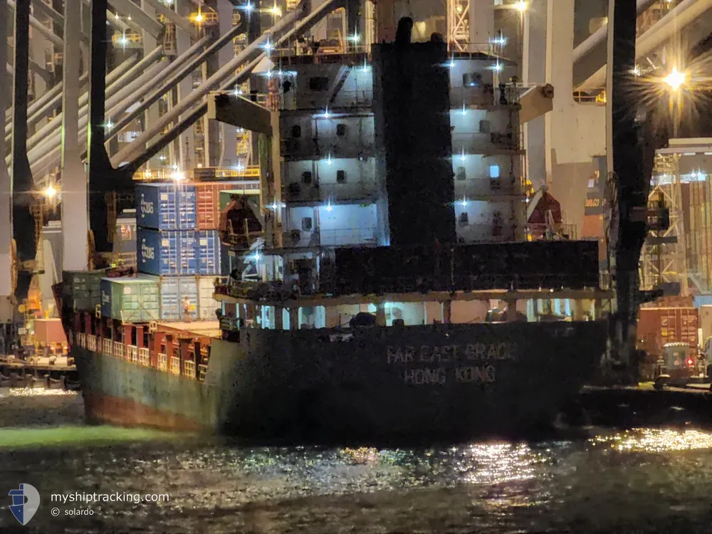 far east grace (Container Ship) - IMO 9422574, MMSI 477656100, Call Sign VRCM5 under the flag of Hong Kong