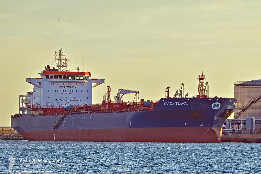 histria prince (Chemical/Oil Products Tanker) - IMO 9436666, MMSI 538003431, Call Sign V7QT2 under the flag of Marshall Islands