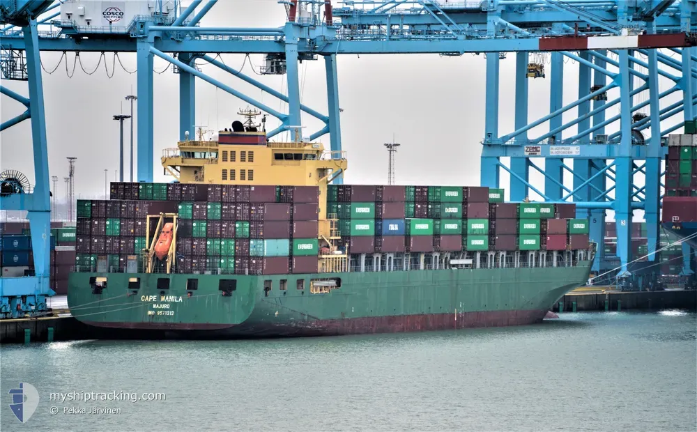 cape manila (Container Ship) - IMO 9571313, MMSI 538004412, Call Sign V7WW8 under the flag of Marshall Islands