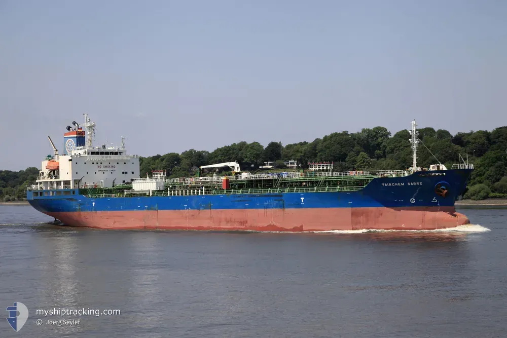 fairchem sabre (Chemical/Oil Products Tanker) - IMO 9657478, MMSI 538007299, Call Sign V7FX9 under the flag of Marshall Islands