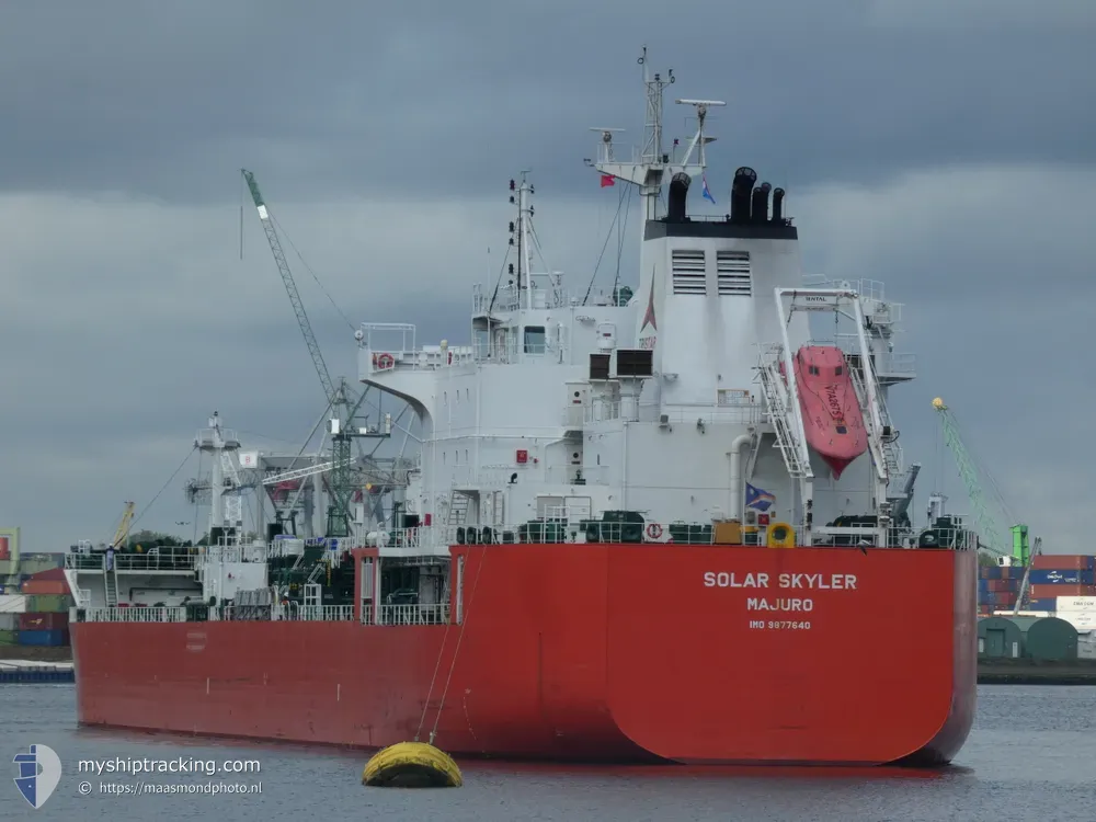 solar skyler (Chemical/Oil Products Tanker) - IMO 9877640, MMSI 538008706, Call Sign V7A2675 under the flag of Marshall Islands