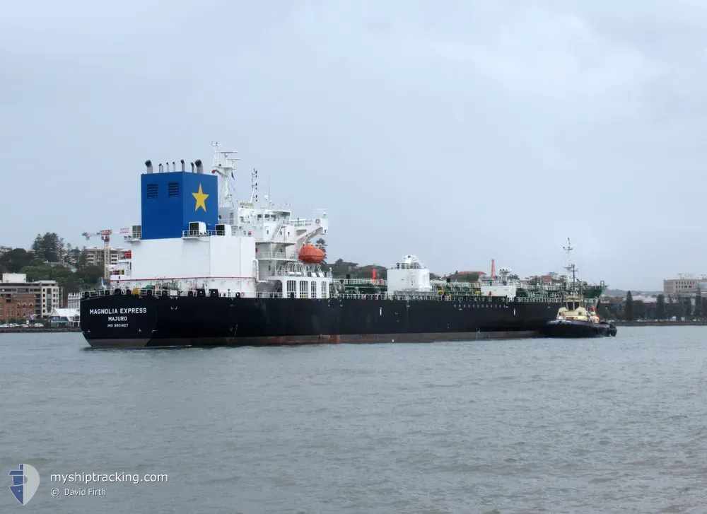 magnolia express (Chemical/Oil Products Tanker) - IMO 9901427, MMSI 538008990, Call Sign V7A4167 under the flag of Marshall Islands