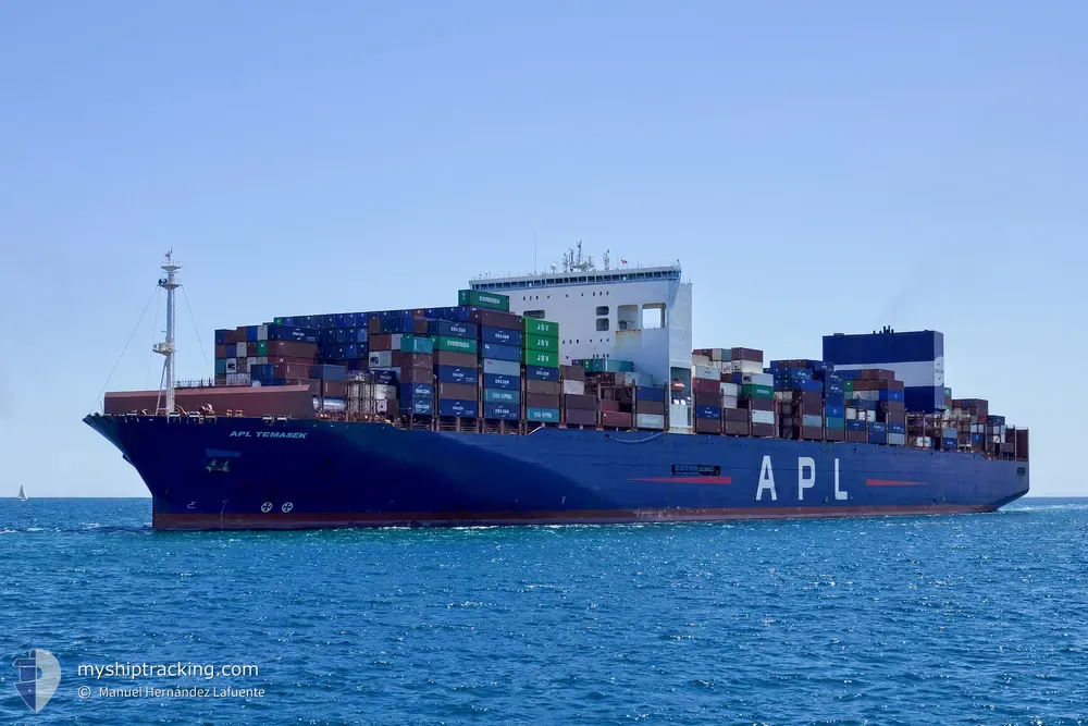 apl temasek (Container Ship) - IMO 9631955, MMSI 566796000, Call Sign S6LT9 under the flag of Singapore