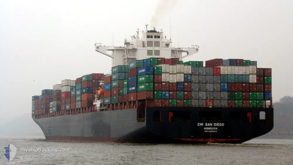 zim san diego (Container Ship) - IMO 9398412, MMSI 636014221, Call Sign A8SI7 under the flag of Liberia