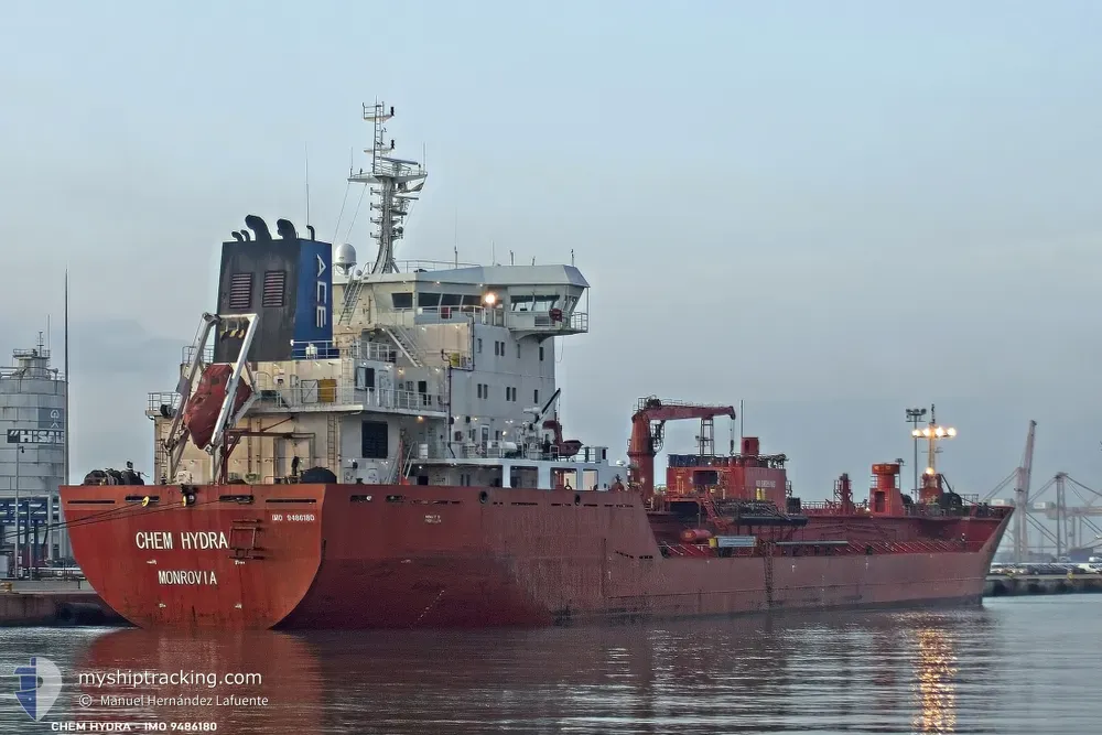 chem hydra (Chemical/Oil Products Tanker) - IMO 9486180, MMSI 636017991, Call Sign D5NR8 under the flag of Liberia